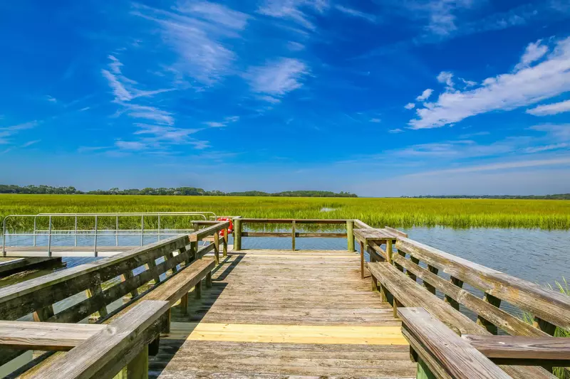 Guests of Crab Cove may fish and net cast off the dock.