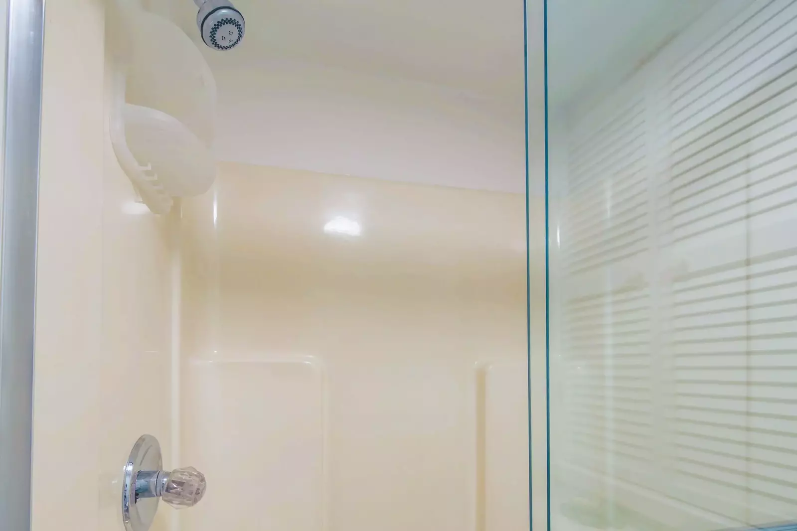 The upper level bathroom also has a walk-in shower.