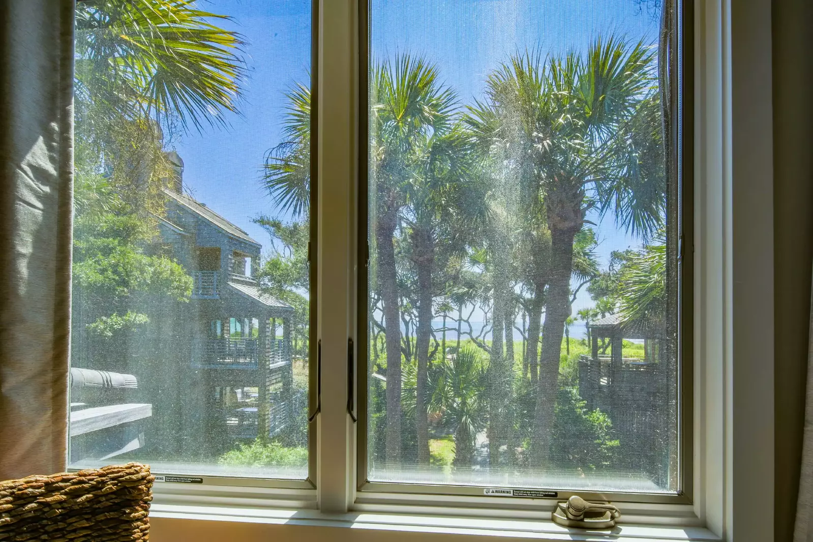 This is the view of the ocean from the bedroom window.