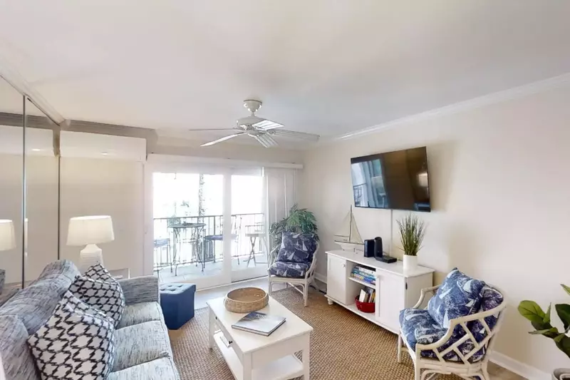 Sliding doors leading to outdoor balcony
