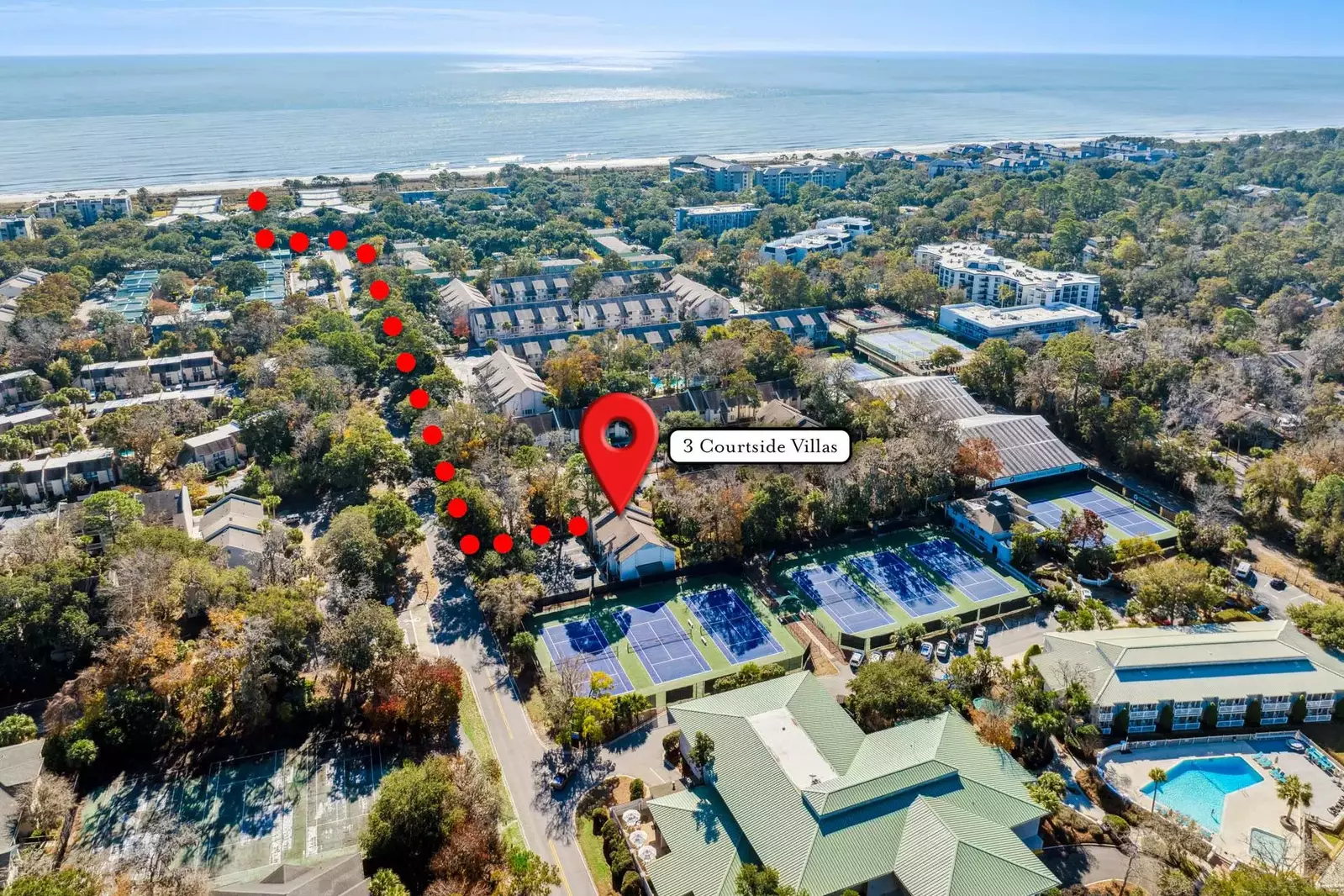 Courtside Villas to the beach!