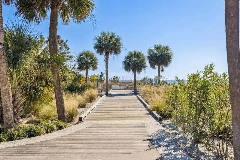 The walkway to the beach from Coligny Beach Park