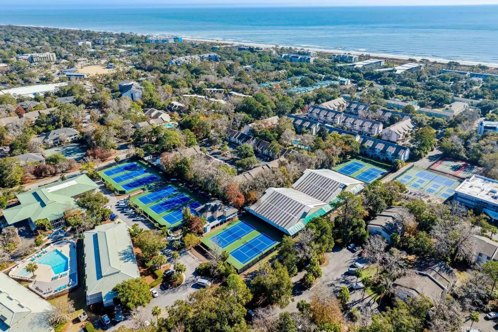A short walk from the villa to The Van Der Meer Tennis Center