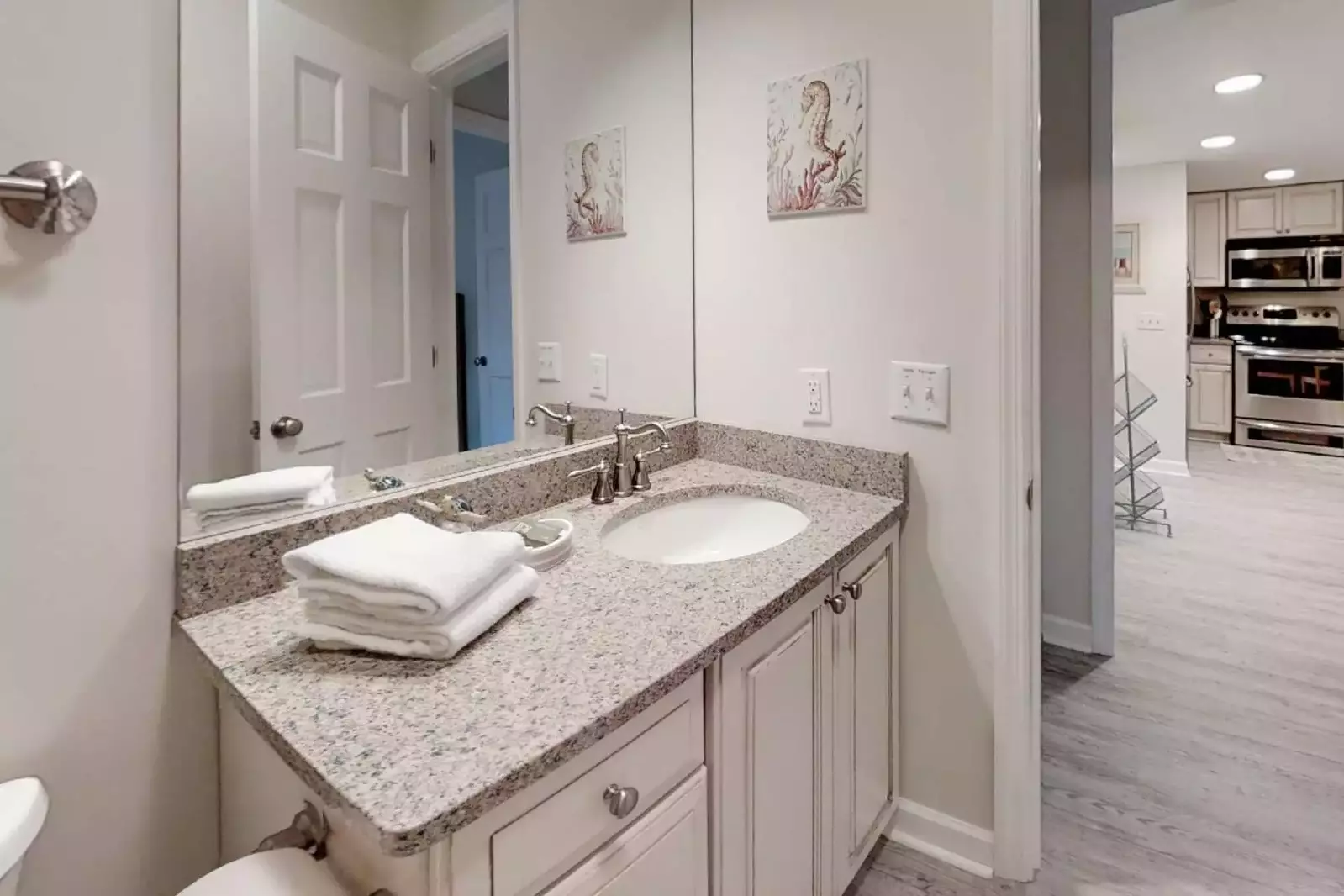 First floor guest bath with shower/tub combination