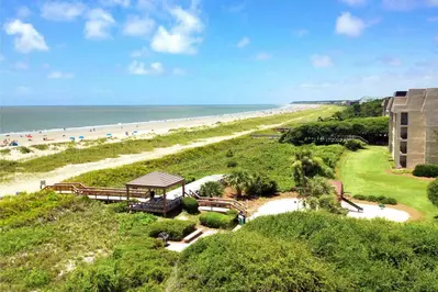The beautiful beach at the Island Club