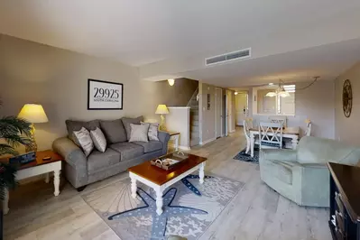 Open living and dining area