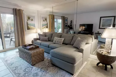 Sit inside or outside on your private patio
