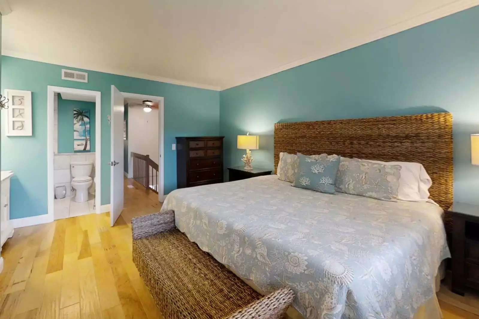 The master suite located on the second floor