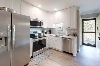 The kitchen offers lots of space