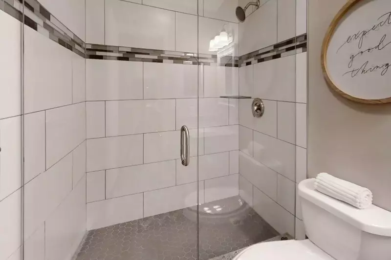Guest bathroom walk-in shower