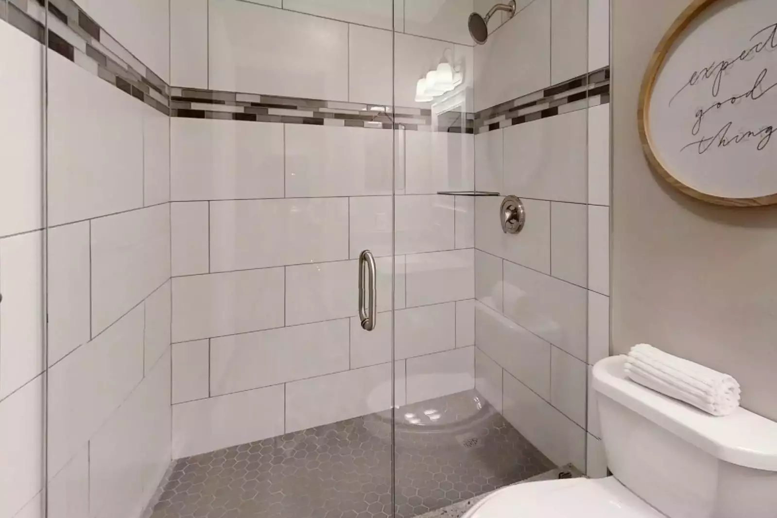 Guest bathroom walk-in shower