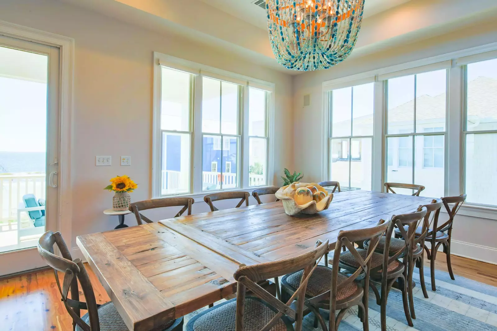 This gorgeous dining table comfortably seats 12.