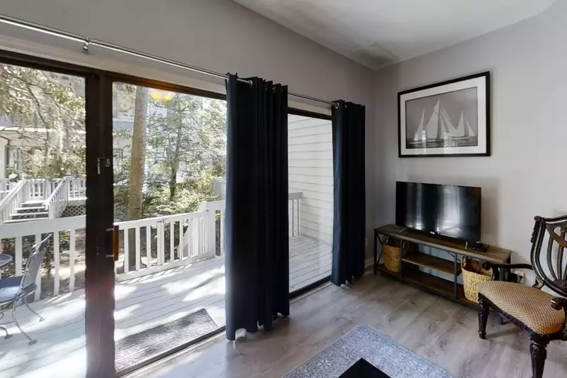 step outside and enjoy the private deck