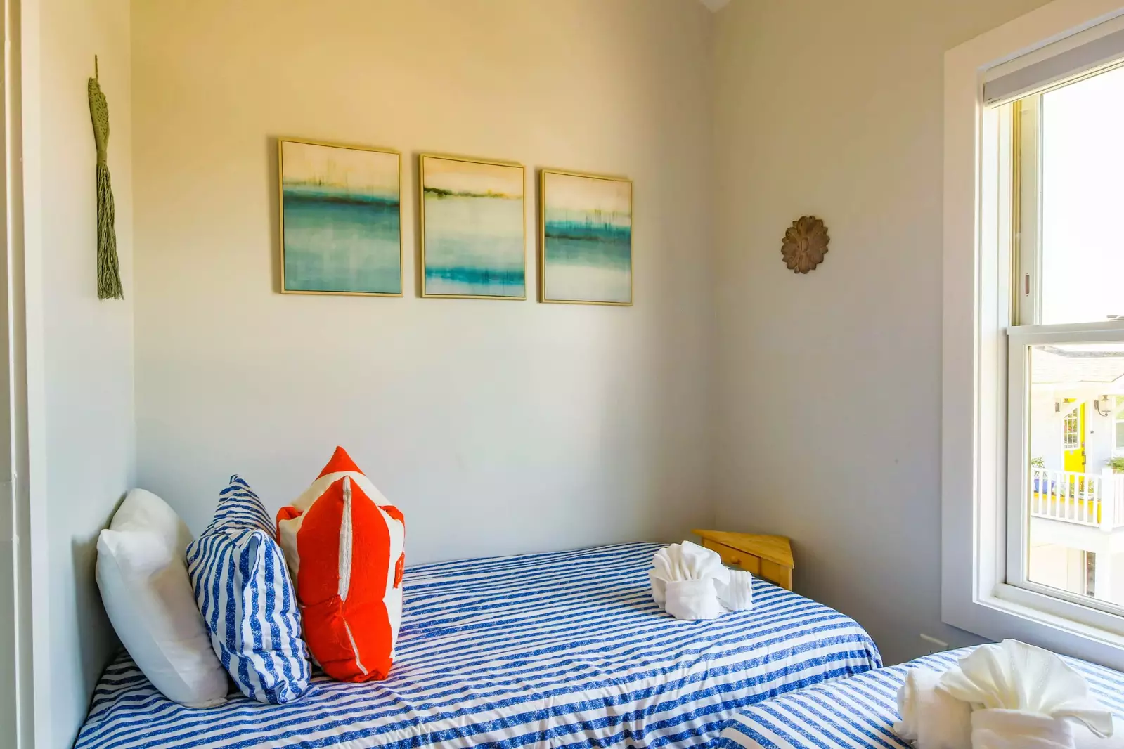 The twin bedroom features two twin beds.