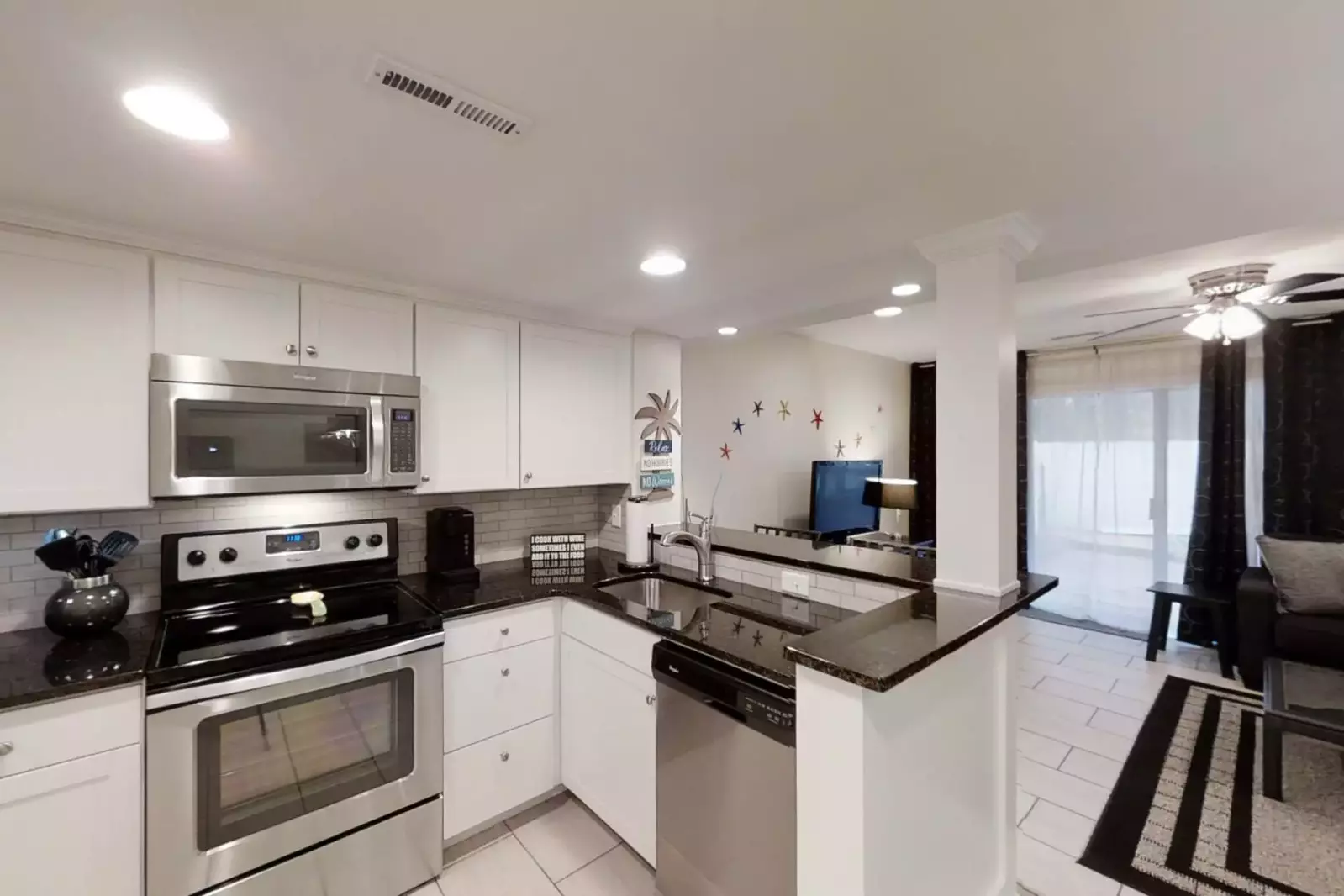 Updated kitchen with stainless steel appliances
