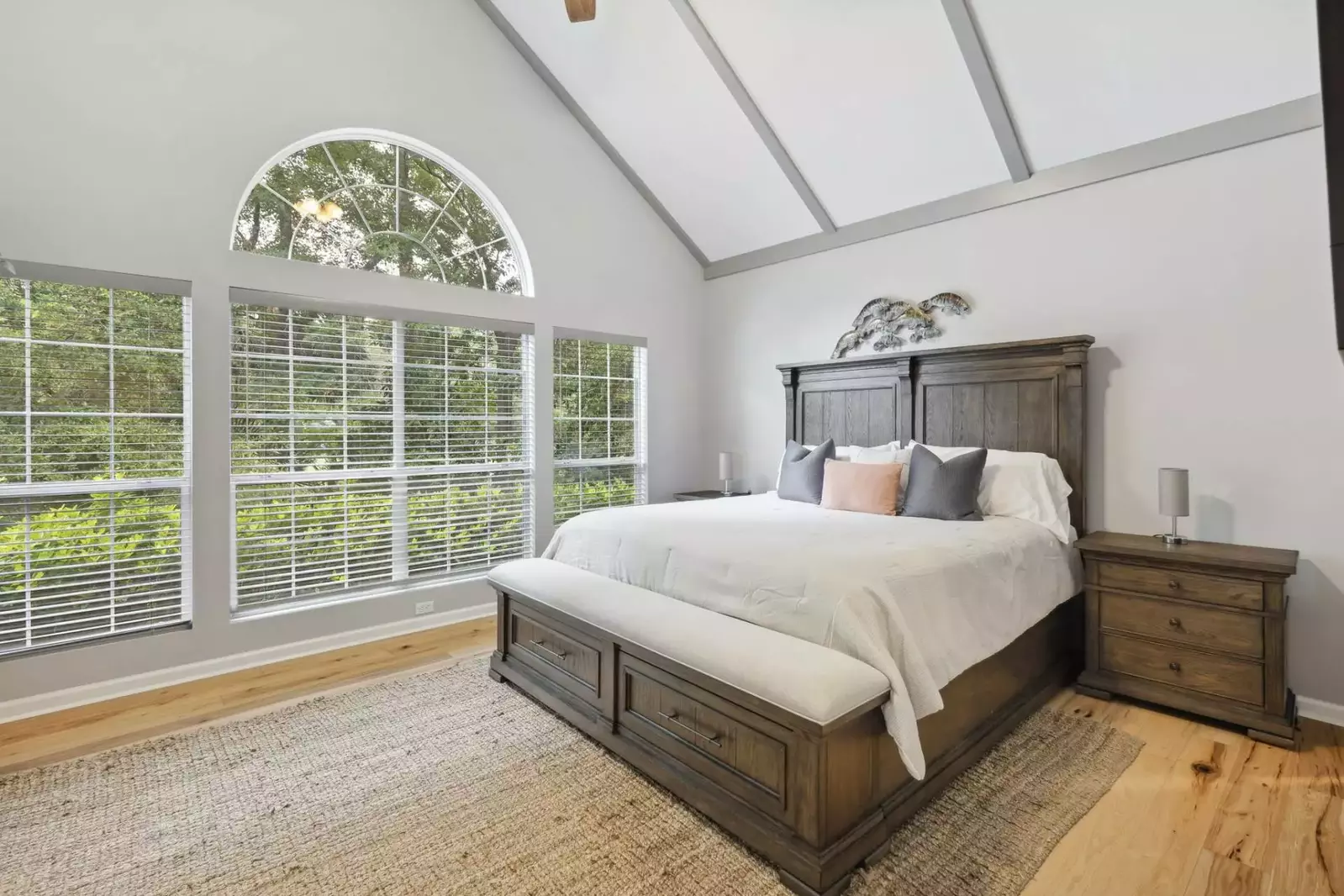 Primary bedroom with king bed