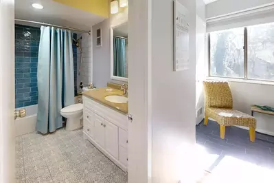 Newly renovated guest bath on first level
