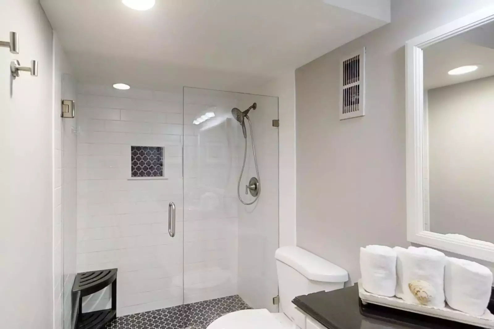 Beautiful tile  and fixtures