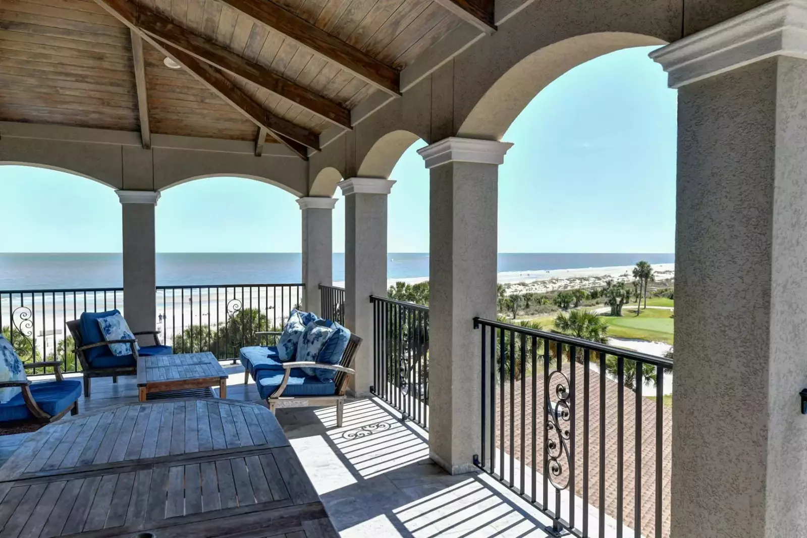 Southern end covered living space-Ocean & Golf Views