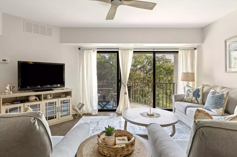 Sliding doors out to the private balcony