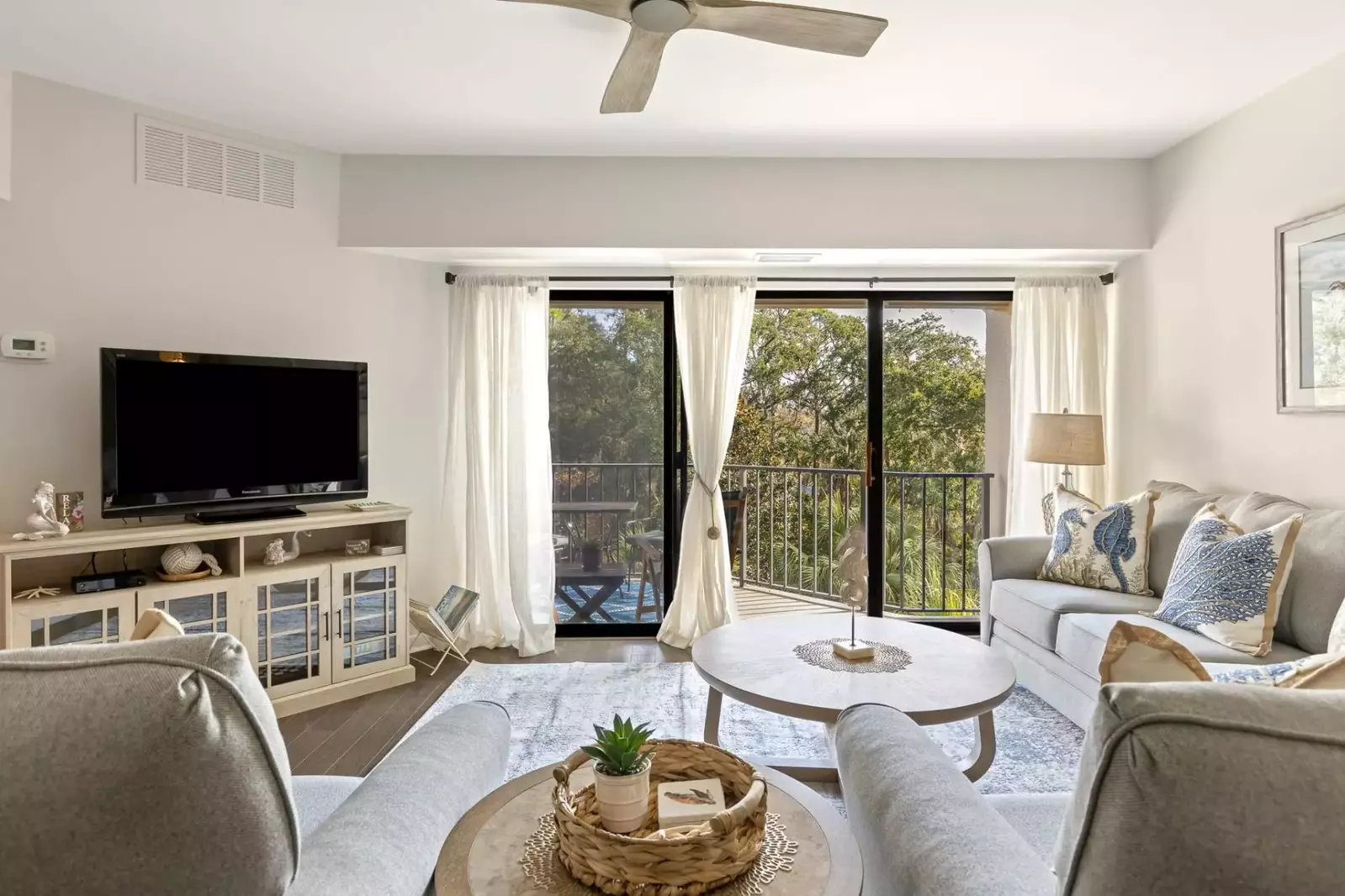 Sliding doors out to the private balcony