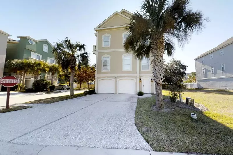 The large driveway provides ample parking.