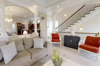 The beautiful staircase leading to the third level.