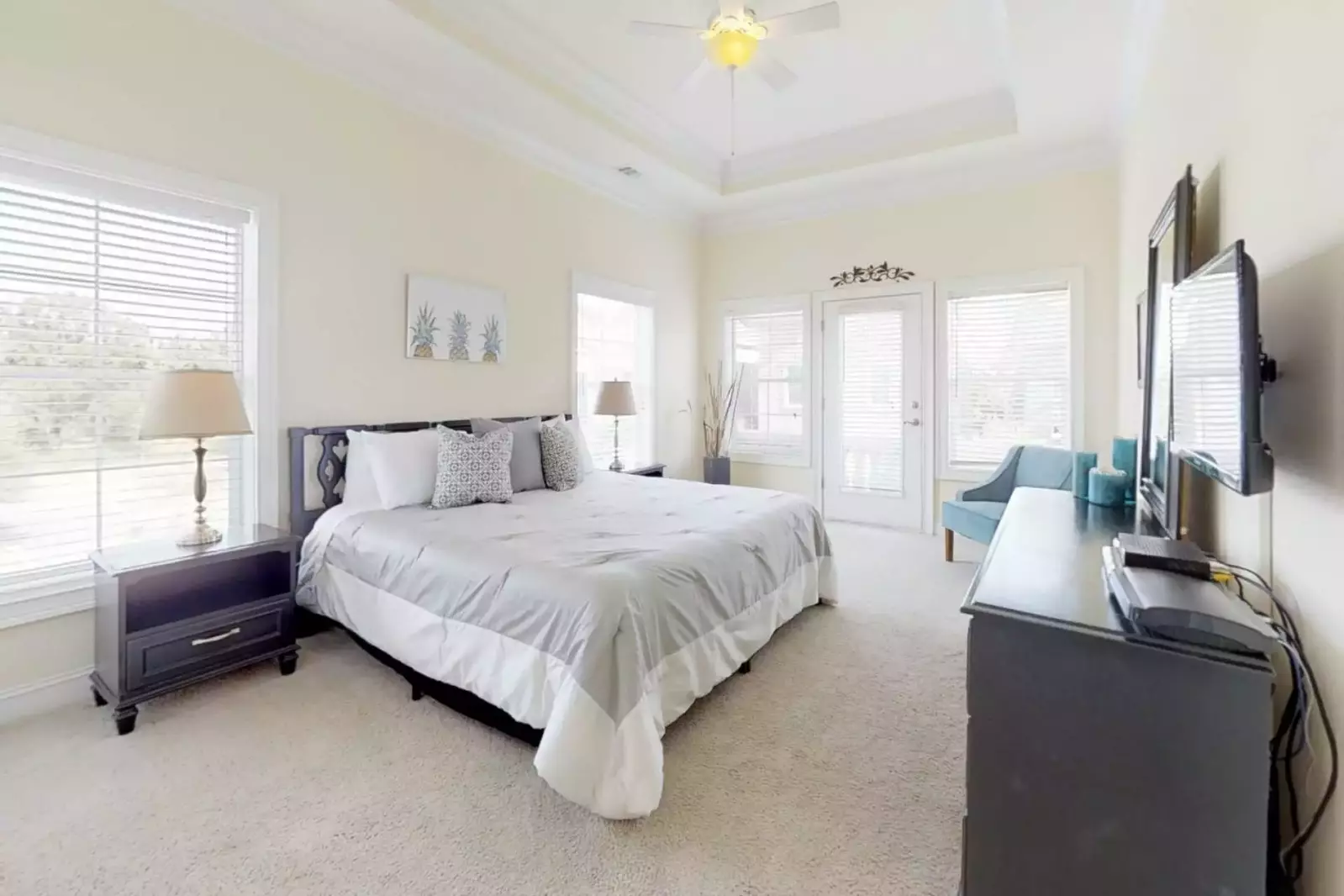 Guest Bedroom #3 with king size bed, located on third level