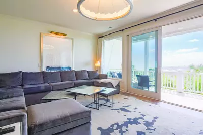 This oceanfront home features ocean views on all three floors of the house.