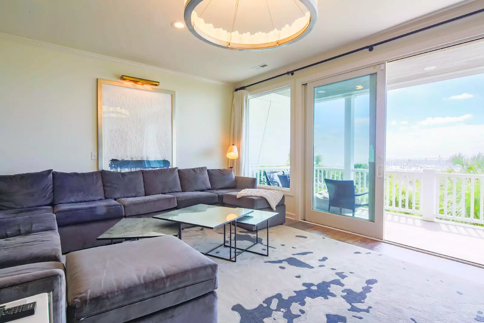 This oceanfront home features ocean views on all three floors of the house.