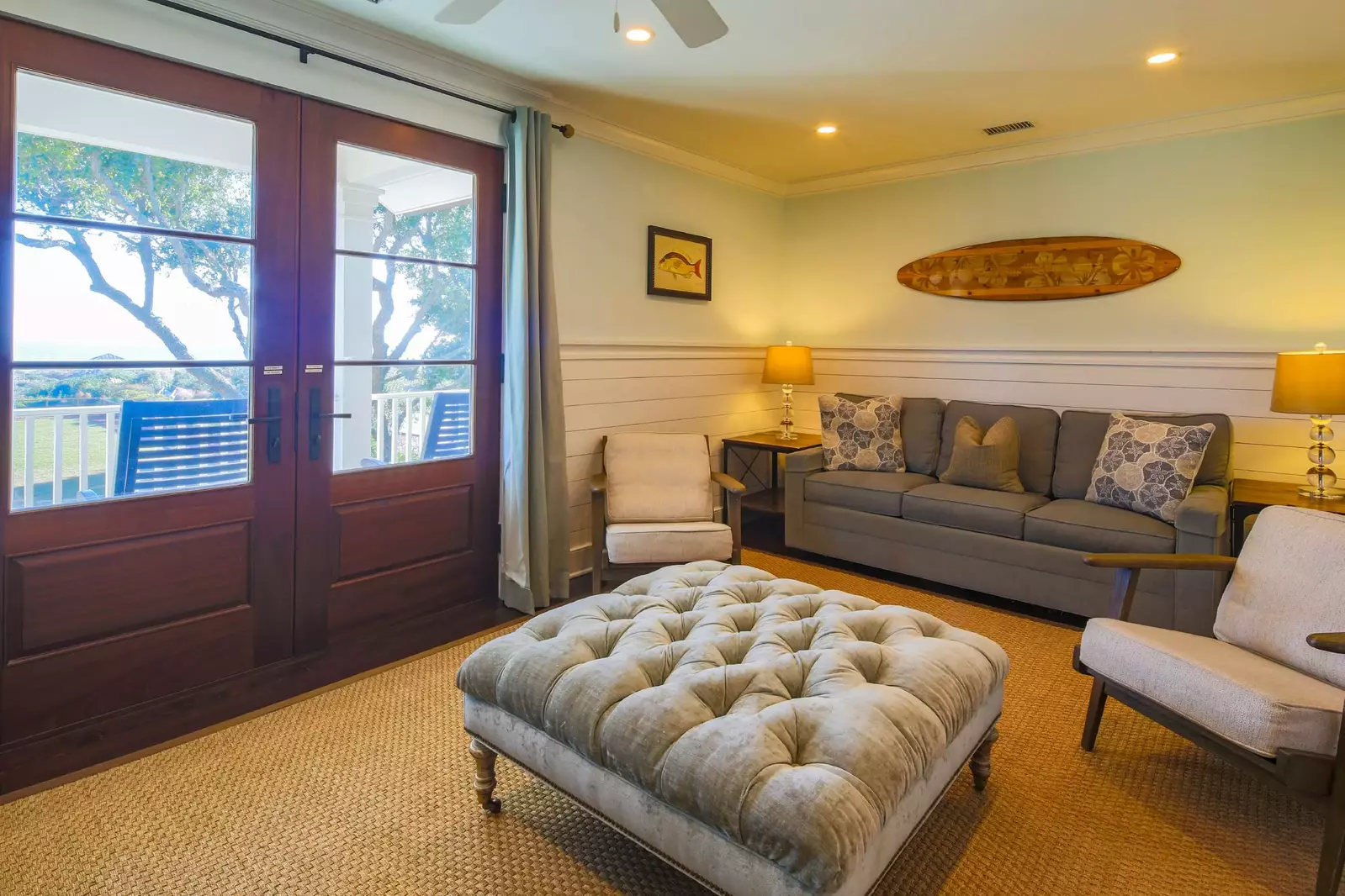 This second floor den is the perfect spot for movie nights with your kids!