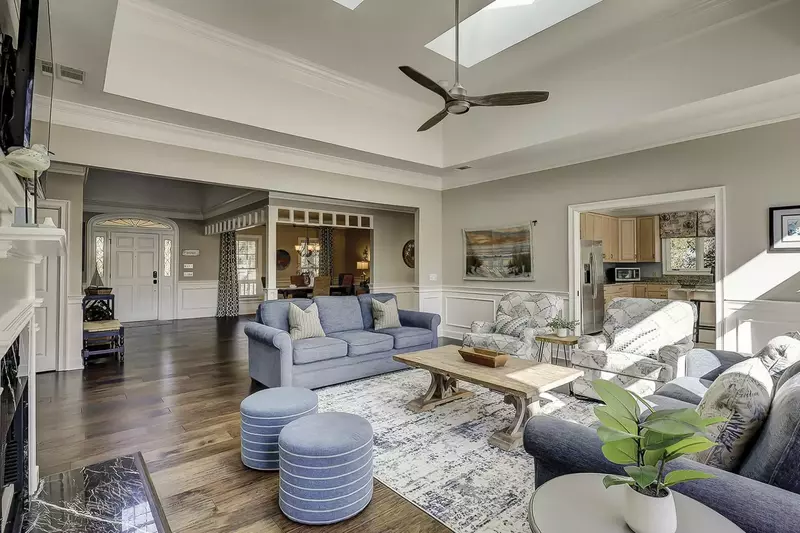 The lovely light filled living room