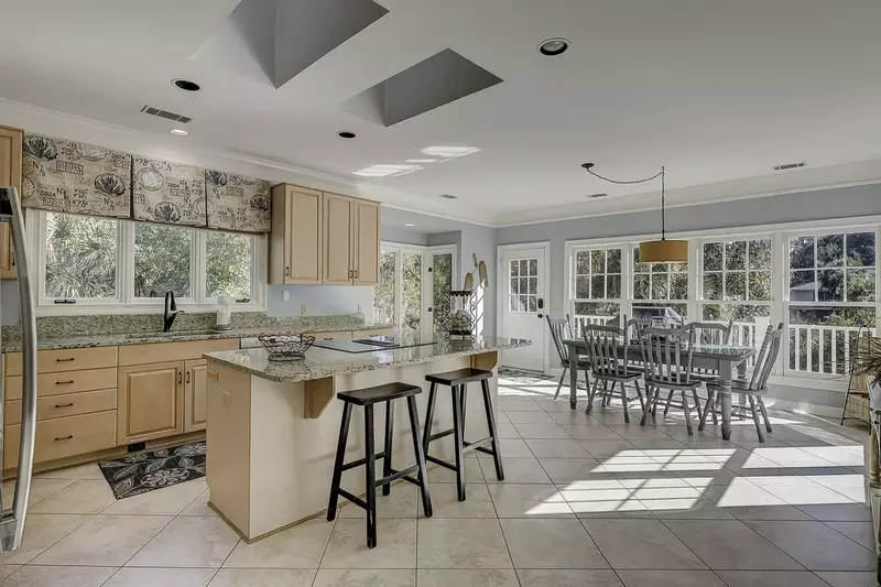 The large kitchen with seating for eight!