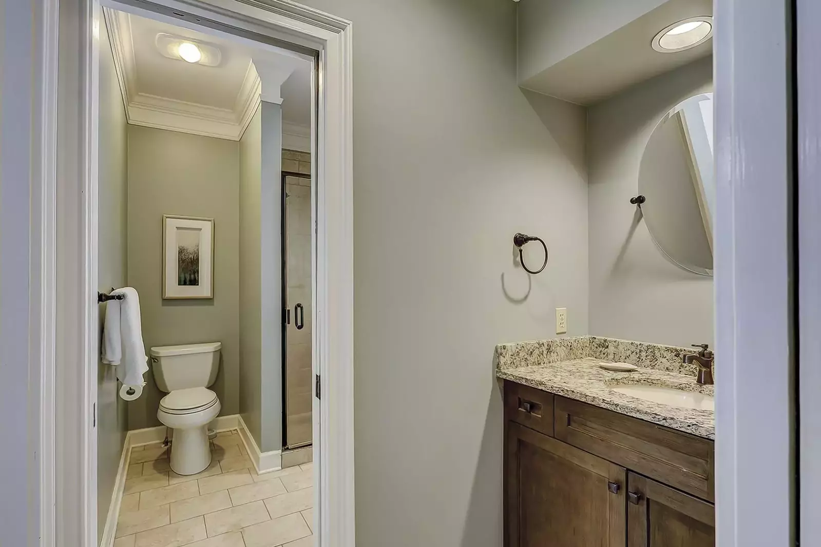 Guest bathroom with walk-in shower