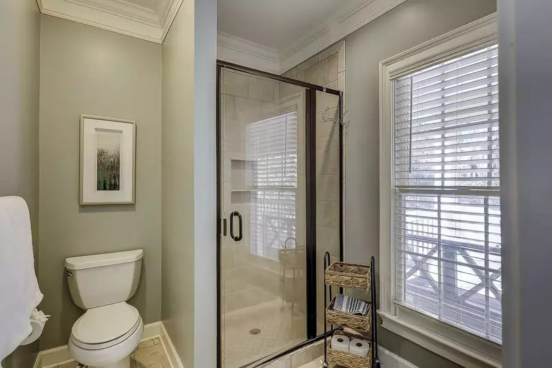 Walk-in shower in Guest bathroom