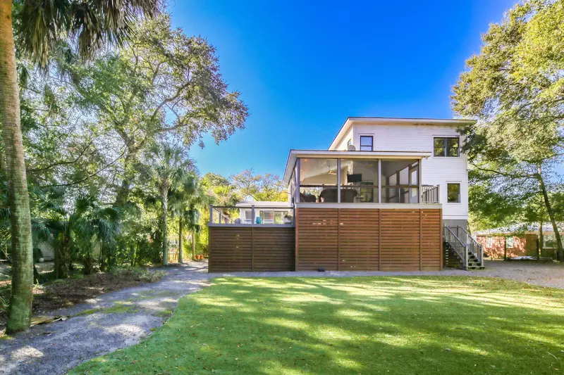 The home has a large backyard.