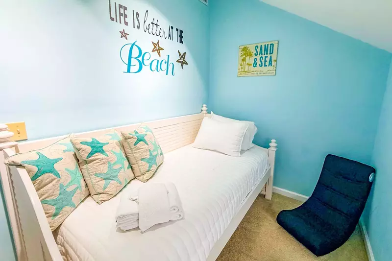 The loft features a twin day bed.