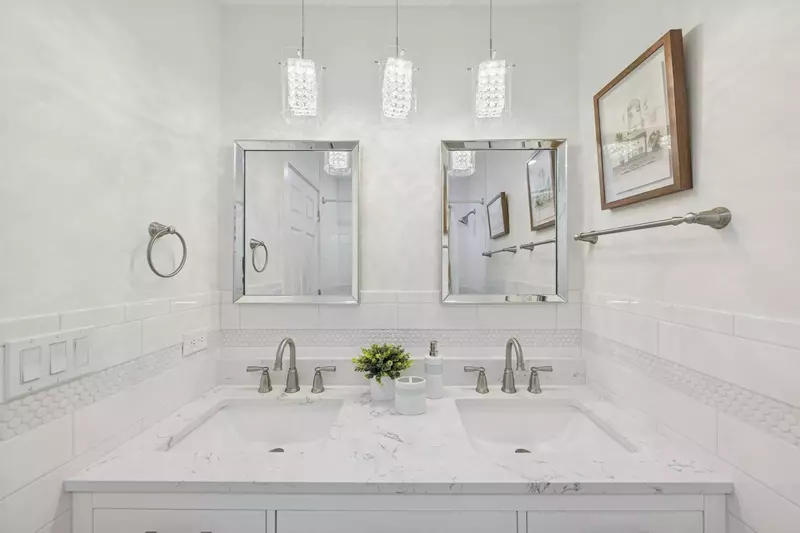 Guest bathroom with double vanity