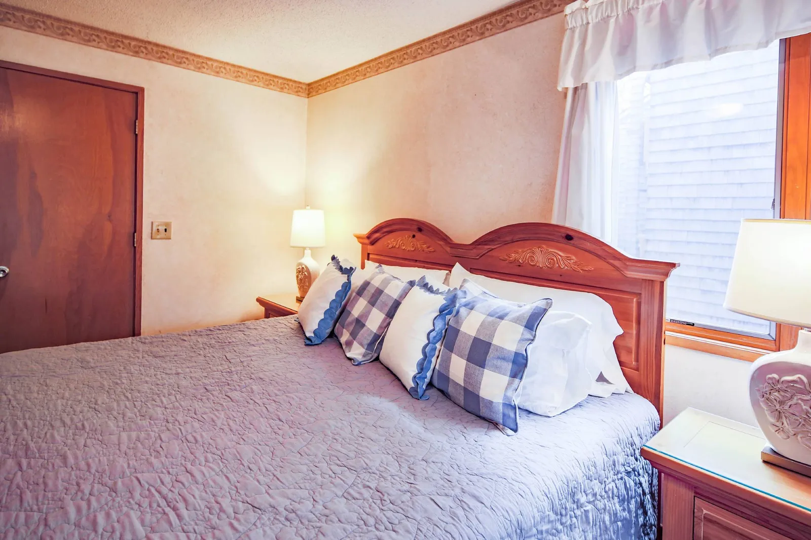 The bed will be made in advance of your arrival with freshly laundered sheets.