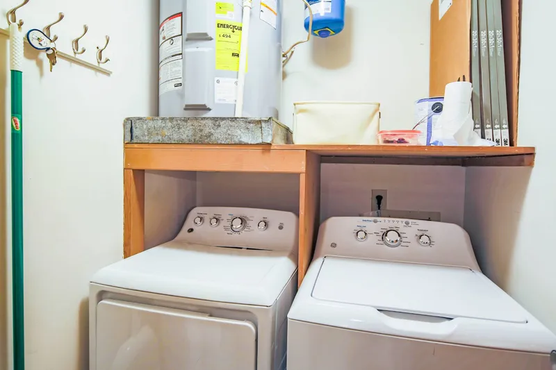 There is a washing machine and dryer available in the villa for guest use.