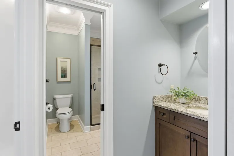 The Jack & Jill bathroom with walk-in shower