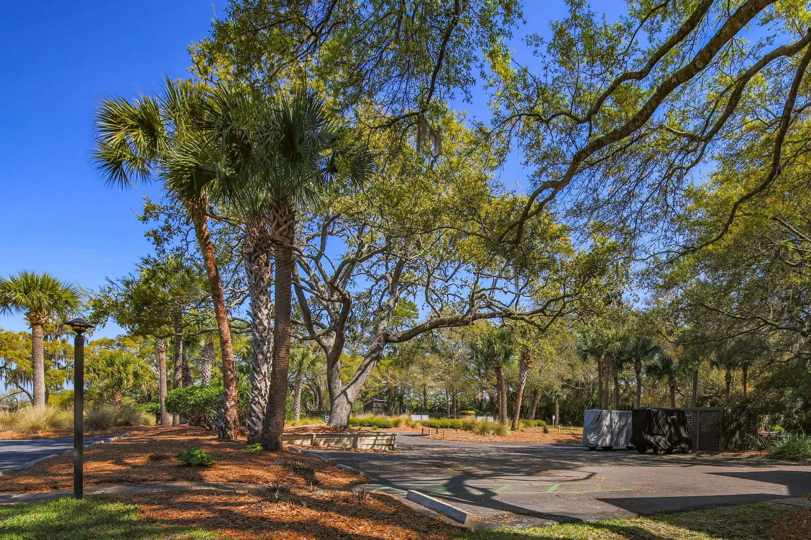 You may park a maximum of two vehicles in the parking lot.