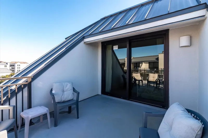 This roof deck patio is a great spot for sipping your morning coffee.