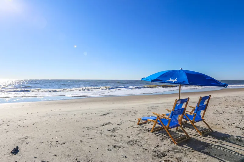 Rental chairs and umbrellas are also available for the beach.