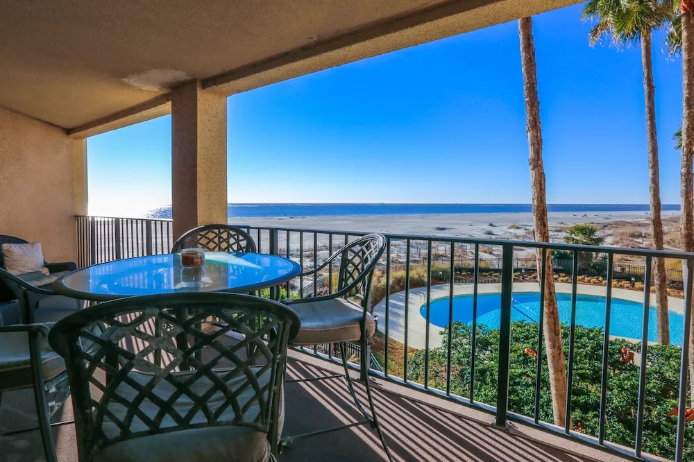 balcony at Salty Sunrise, one of our Isle of Palms vacation rentals
