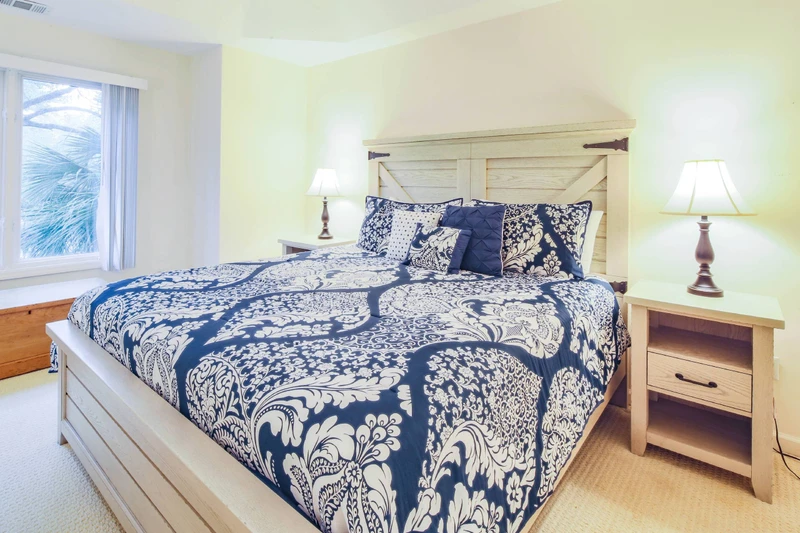 The king suite is located on the second floor of the home.