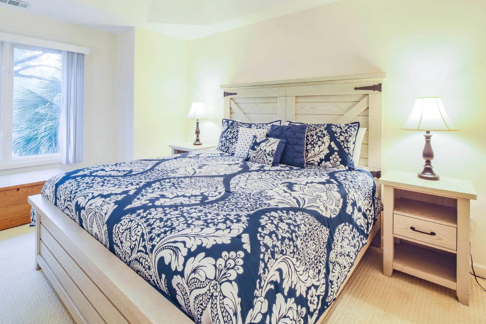 The king suite is located on the second floor of the home.