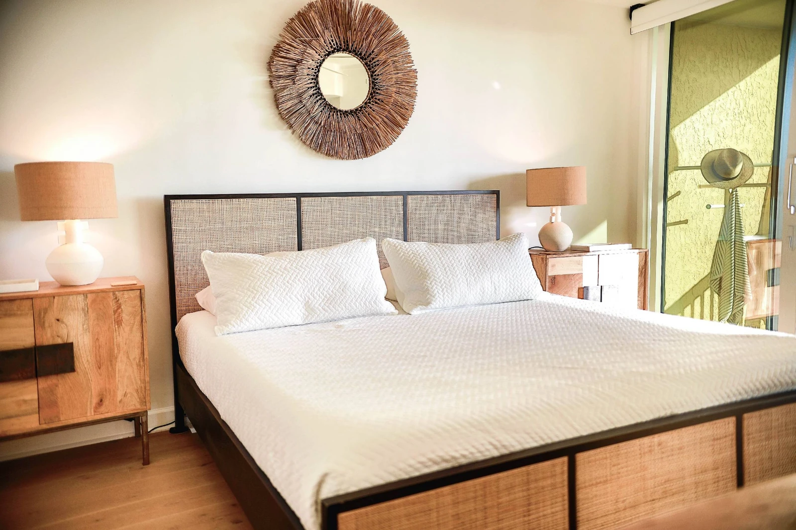 The master suite boasts ocean views and access to to the covered patio.