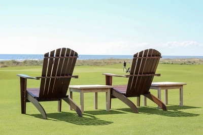 chairs on golf course at Kiawah Island