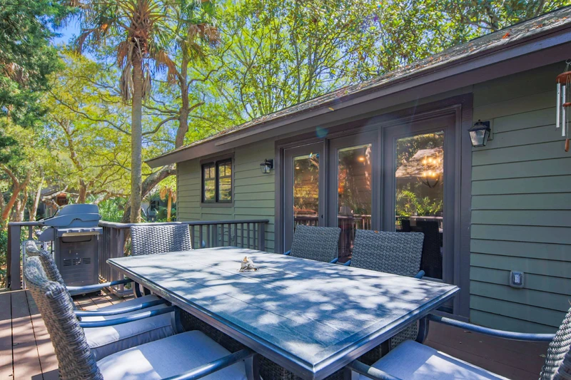 The back deck features views of Kiawah's maritime forest.